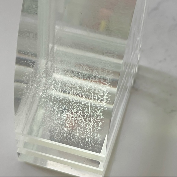Vintage MCM lucite Acrylic book end clear wharf shape - Picture 13 of 14